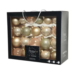 Kaemingk Set di 42 palline di Natale in vetro perla Ø 7 cm