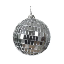 Kaemingk Pallina di Natale in schiuma argento lucido Ø 6 cm