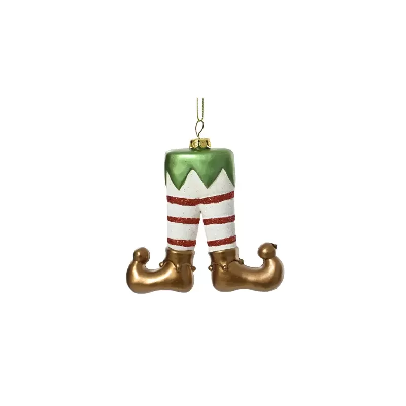 Appendino Elfo Rosso e Bianco Lucido – Decorazione Natalizia Kaemingk