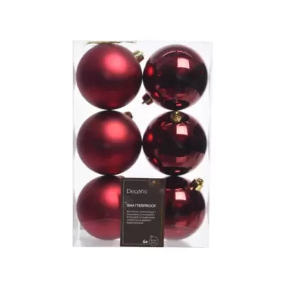 Set 6 Palline Natale Sangue di Bue Ø 8 cm – Kaemingk...