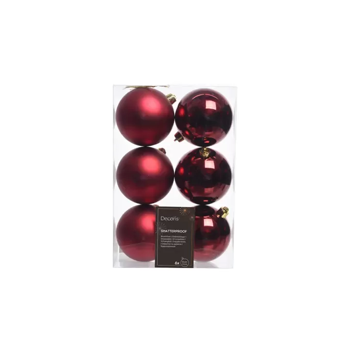 Kaemingk Set di 6 palline di Natale sangue di bue Ø 8 cm