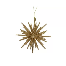 Kaemingk Stella da appendere glitterata oro Ø 11,5 cm