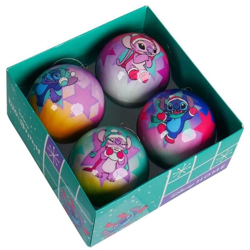 Set 4 Palline Natale Stitch & Angel Disney – Christmas Inspirations