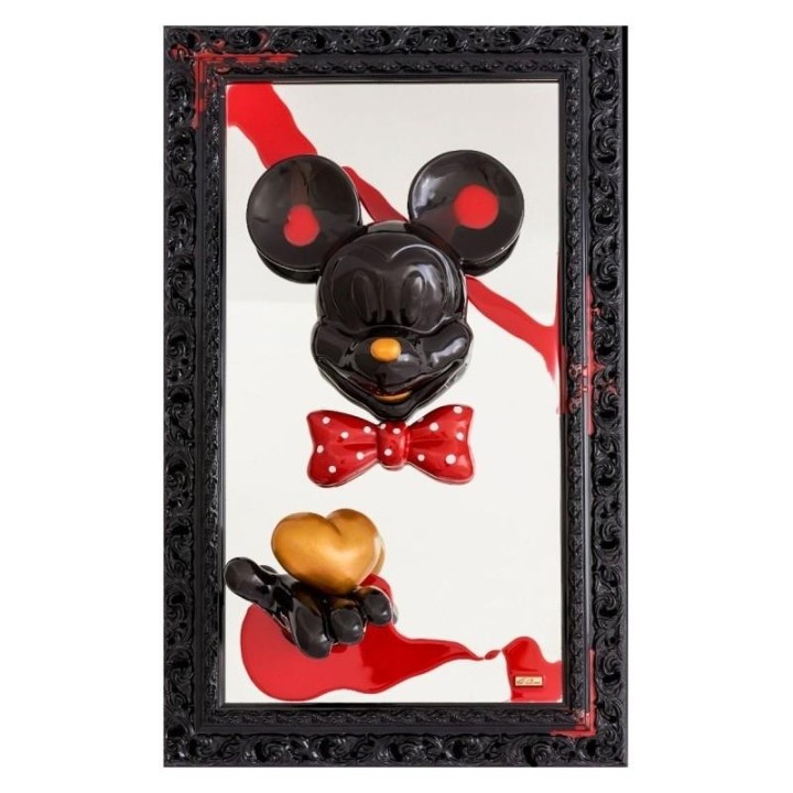Macrì Quadro scultura testa di Topolino con mano