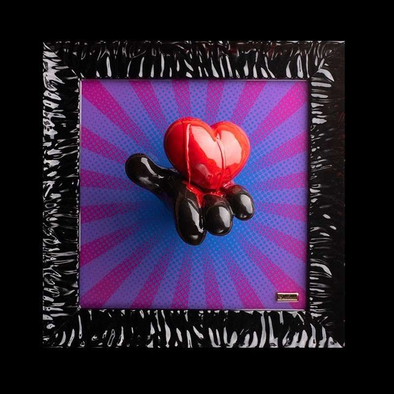 Quadro Mano Topolino con Cuore MACRÍ – Ceramica Artistica Made in Italy