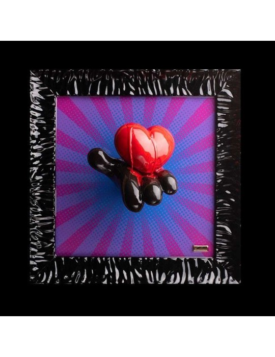 Quadro Mano Topolino con Cuore MACRÍ – Ceramica Artistica Made in Italy