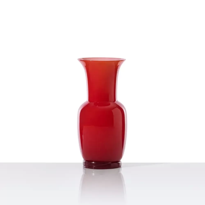 Venini Vaso Opalino rosso alto 30 cm