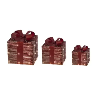 Set 3 Gift Box Micro LED Kaemingk – Decorazione Natalizia...