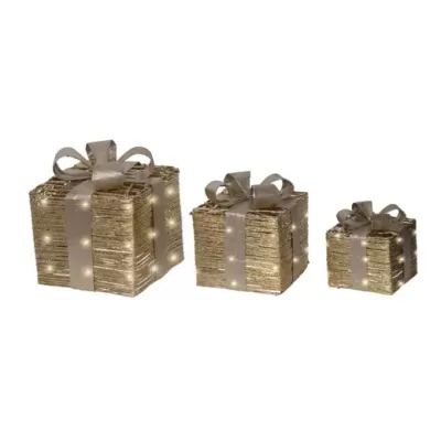 Gift Box Micro LED Oro Kaemingk – Set 3 Scatole con...