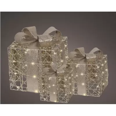 Gift Box Micro LED Oro Kaemingk – Set 3 Scatole con... 2