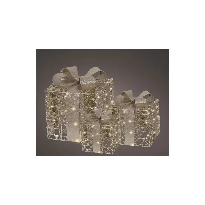 Gift Box Micro LED Oro Kaemingk – Set 3 Scatole...