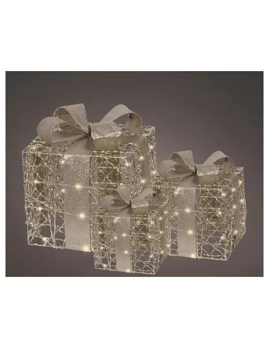 Gift Box Micro LED Oro Kaemingk – Set 3 Scatole...