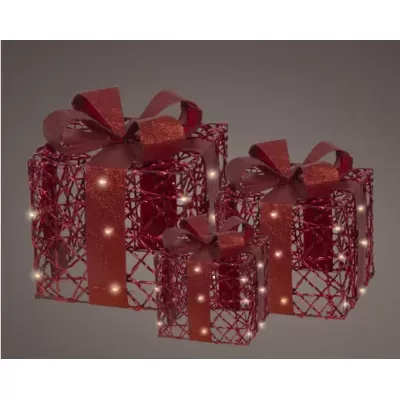 Set 3 Gift Box Micro LED Kaemingk – Decorazione Natalizia...