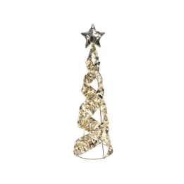 Kaemingk Cono luminoso in metallo oro con stella alto 60 cm