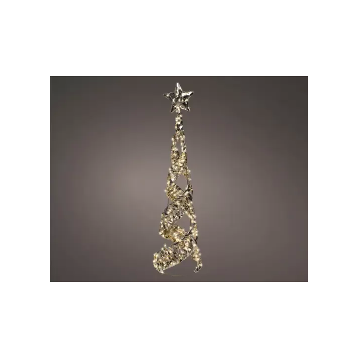 Kaemingk Cono luminoso in metallo oro con stella alto 80 cm