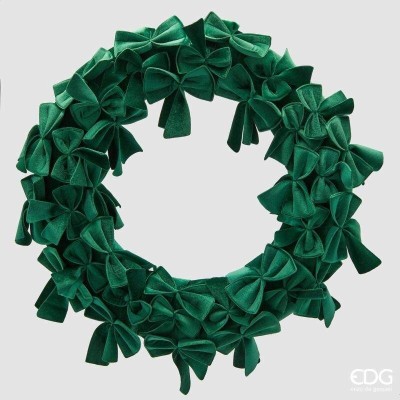 Corona di Fiocchi in Velluto Verde Ø75 cm – Decorazione...