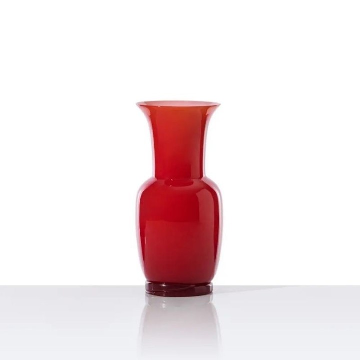 Venini Vaso Opalino rosso alto 42 cm