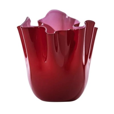 Vaso Fazzoletto Venini Rosso e Rosa – Vetro di Murano...