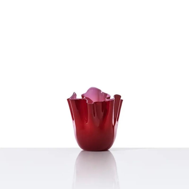 Vaso Fazzoletto Venini Rosso e Rosa – Vetro di...