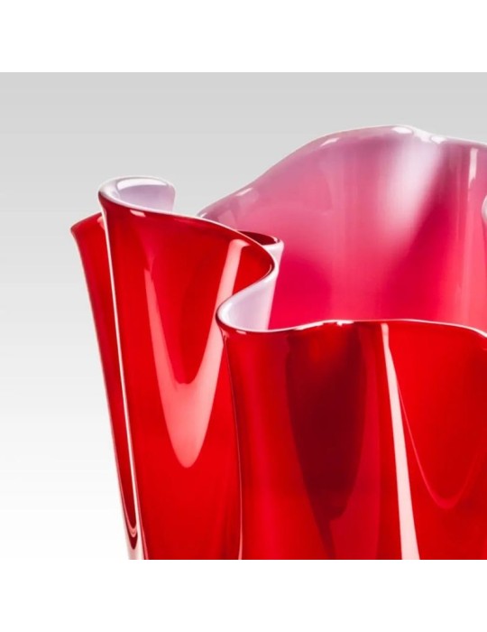 Vaso Fazzoletto Venini Rosso e Rosa – Vetro di...
