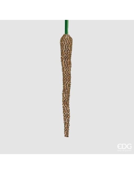 Enzo De Gasperi Addobbo Ghiacciolo Natalizio H23 cm – Verde e Oro