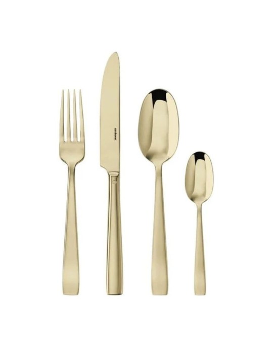 Sambonet Servizio 24 Pezzi Monoblocco Flat PVD Champagne