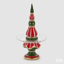 EDG Enzo De Gasperi Alzata Topiary rossa e verde alta 44 cm