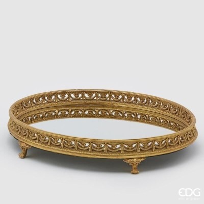 Vassoio Specchio Oro con Bordo – EDG | Home Decor Elegante