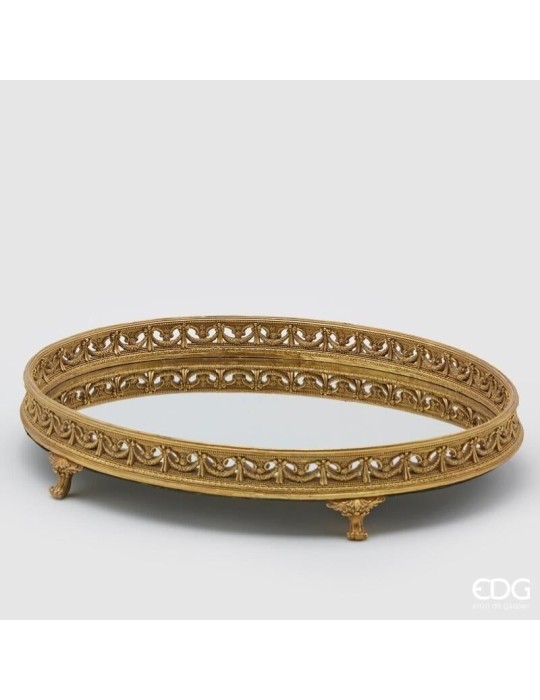 Vassoio Specchio Oro con Bordo – EDG | Home Decor Elegante