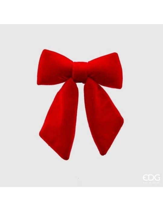 Fiocco Velluto Rosso EDG H38 x L27 cm | Decorazione Natalizia Elegante