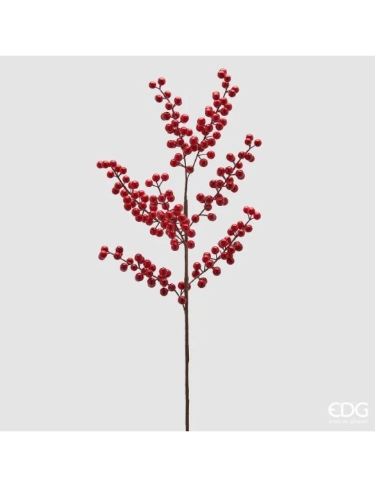 Ramo Bacche Rosso Scuro EDG H88 cm | Decorazione Natalizia Elegante