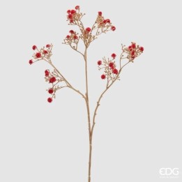 EDG Stelo di gypsophila oro con fiori rossi alto 68 cm