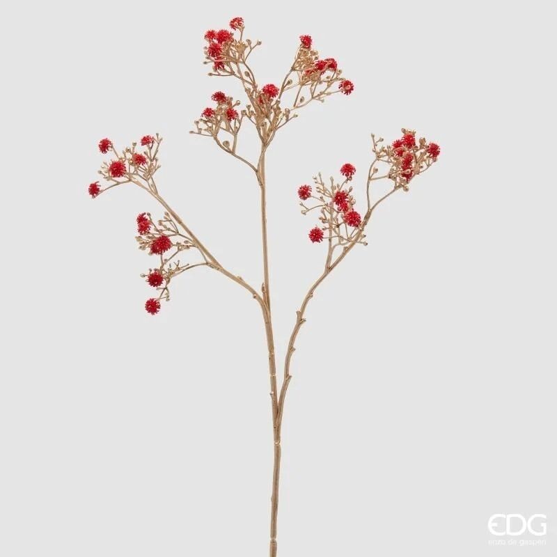 Gambo Gypsophila EDG H68 cm | Fiori Rossi e Stelo Oro per Decorazioni Eleganti