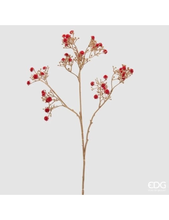 Gambo Gypsophila EDG H68 cm | Fiori Rossi e Stelo Oro per Decorazioni Eleganti