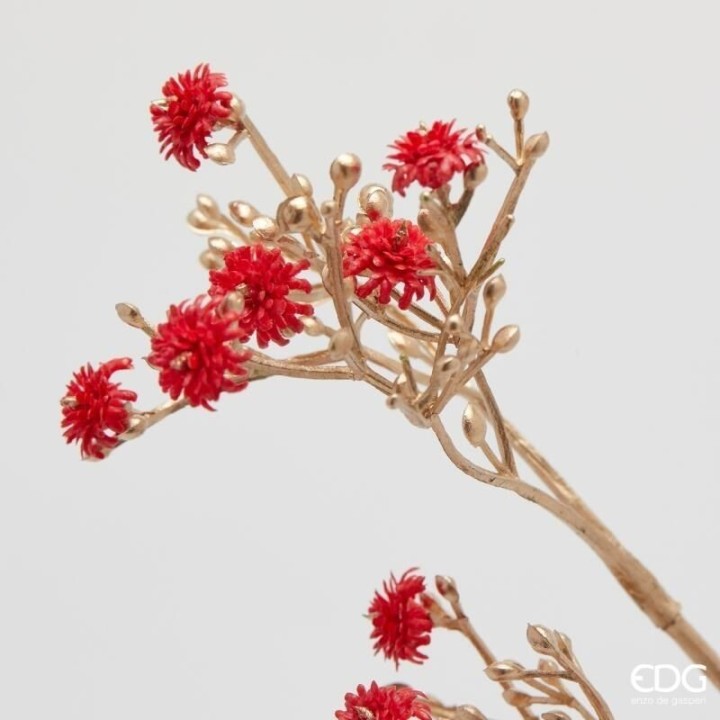 EDG Stelo di gypsophila oro con fiori rossi alto 68 cm