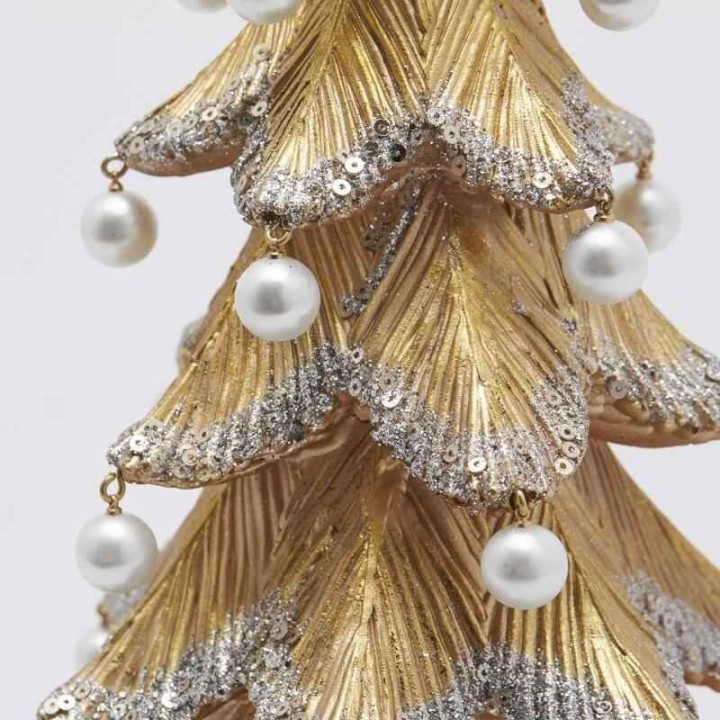 EDG Pino con perle oro e punte argento alto 36 cm