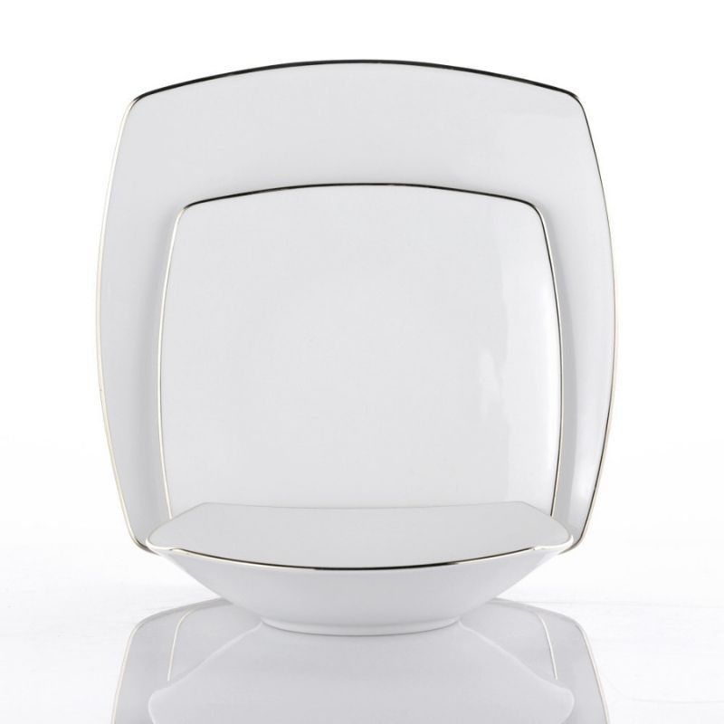 Servizio Tavola 40 Pezzi "Square Platinum Line" in Porcellana – Weissestal