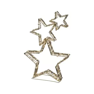 Tris di Stelle Luminose con Micro LED – Kaemingk, Oro, 80cm 2
