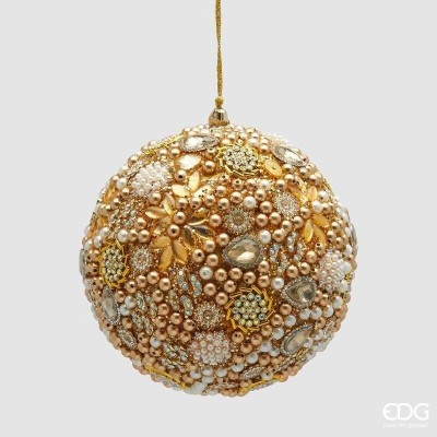 Pallina di Natale Sfera Mille Perle 10 cm Oro EDG Enzo De...