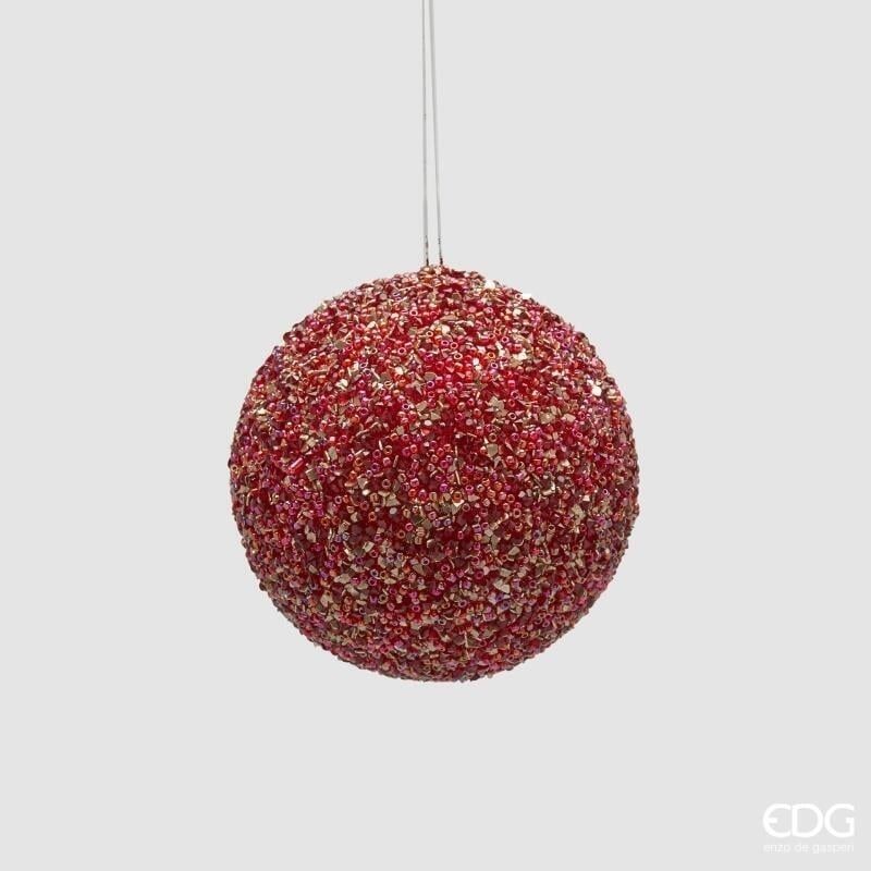Sfera "Mille e Una Perla" Rossa Ø11,5cm – EDG Enzo De Gasperi | Home Decor Natalizio di Classe