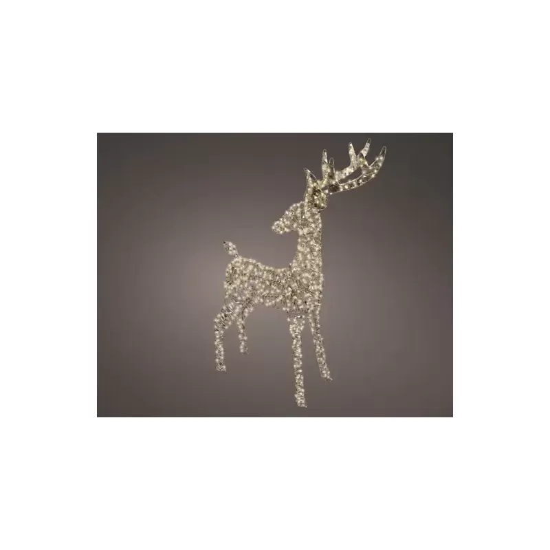 Renna Natalizia con Micro LED Lampeggianti Oro – Kaemingk H130cm | Eleganza Luminosa per il Tuo Natale