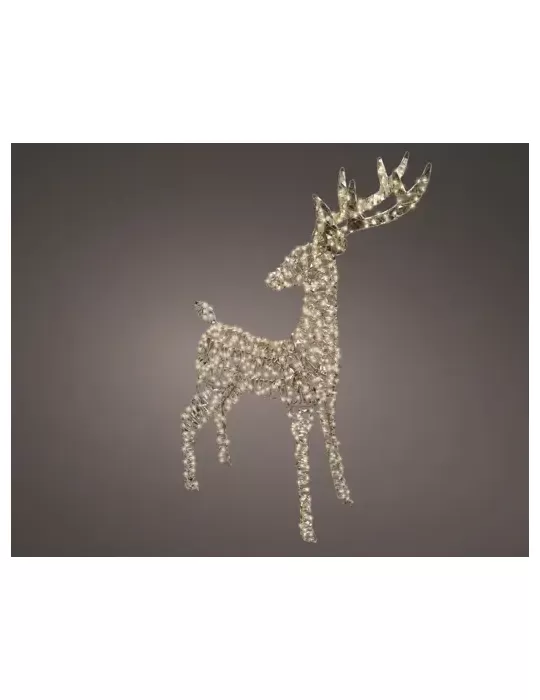 Renna Natalizia con Micro LED Lampeggianti Oro – Kaemingk H130cm | Eleganza Luminosa per il Tuo Natale