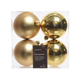 Kaemingk Set di 4 palline di Natale oro Ø 10 cm