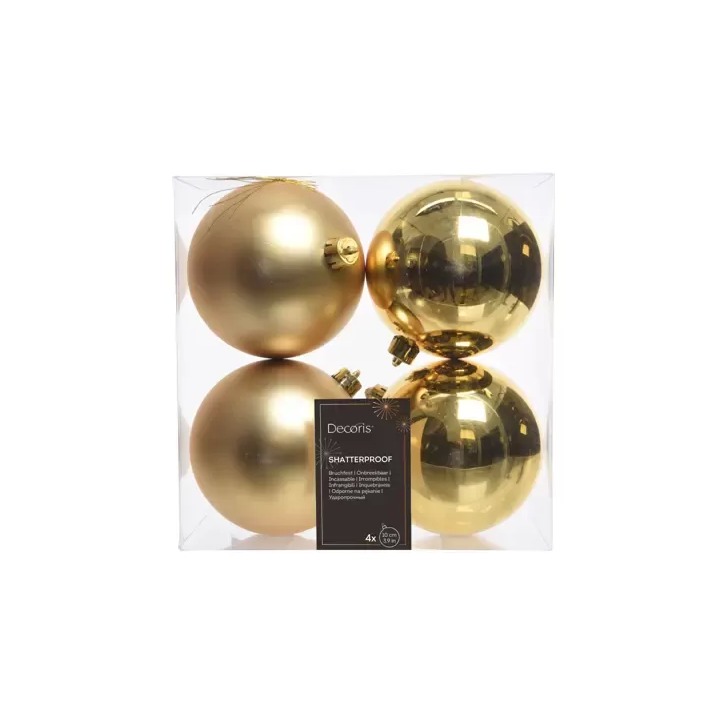 Kaemingk Set di 4 palline di Natale oro Ø 10 cm