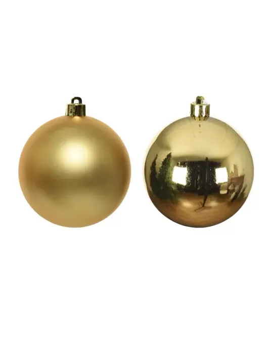 Set 4 Palline Natalizie Oro Ø10cm – Mix Lucide...