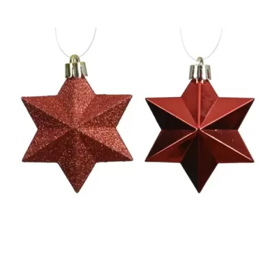 Set 12 Stelle Appendino Rosse – Mix Glitter, Lucide e... 2