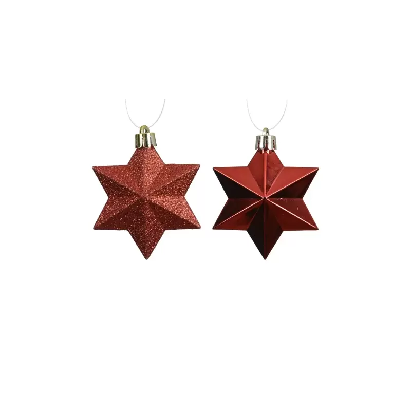Set 12 Stelle Appendino Rosse – Mix Glitter,...