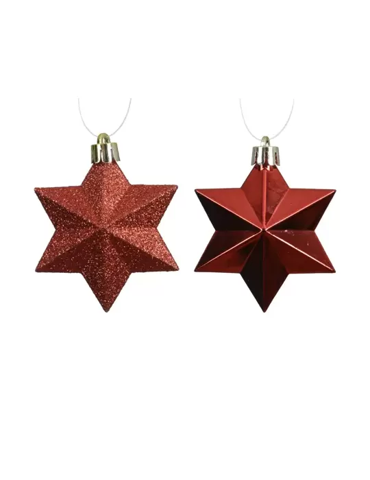 Set 12 Stelle Appendino Rosse – Mix Glitter,...