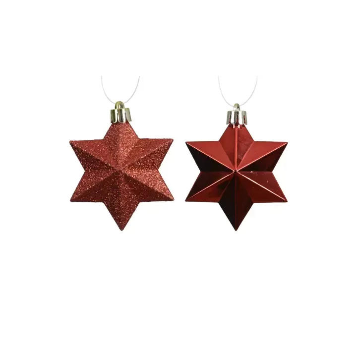 Kaemingk Set di 12 stelle da appendere rosse