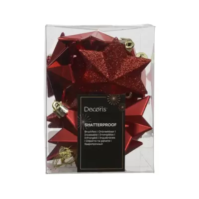 Set 12 Stelle Appendino Rosse – Mix Glitter, Lucide e...
